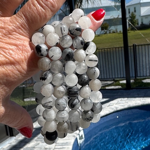 Gorgeous Matte Tourmaline Bombshell Beads Original Bracelets - 7-8 cm wrist